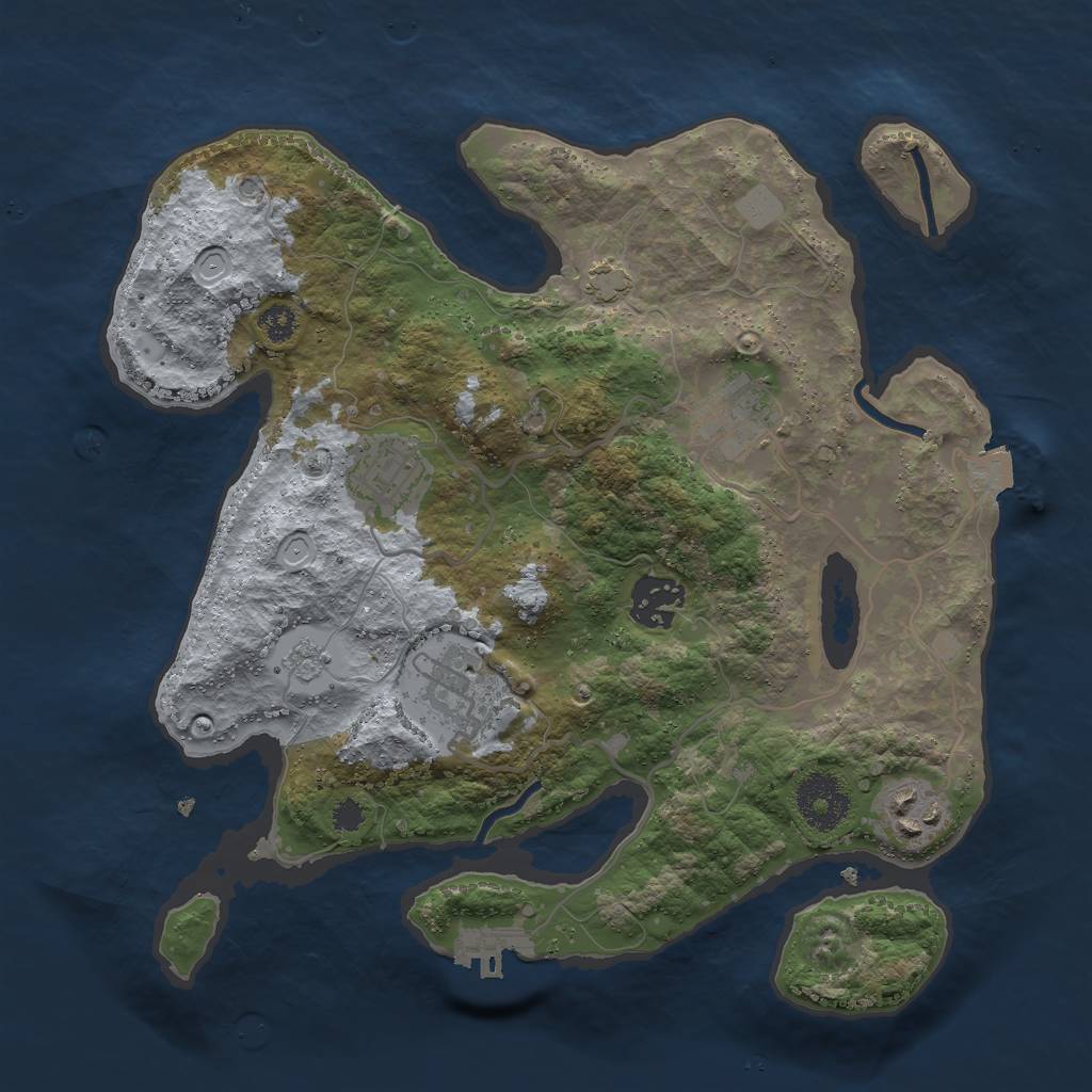 Rust Map: Procedural Map, Size: 3000, Seed: 27985, 11 Monuments
