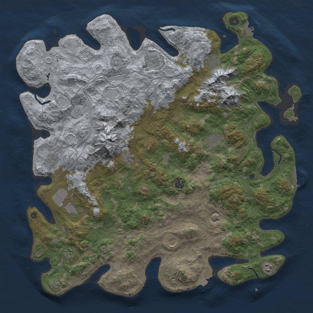 Rust Map: Procedural Map, Size: 5000, Seed: 1726850, 19 Monuments