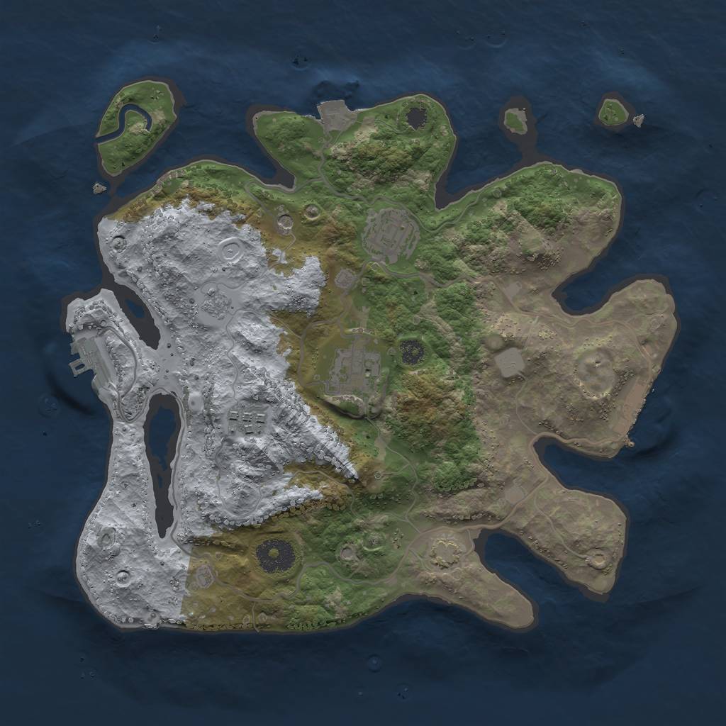 Rust Map: Procedural Map, Size: 3000, Seed: 8024391, 11 Monuments