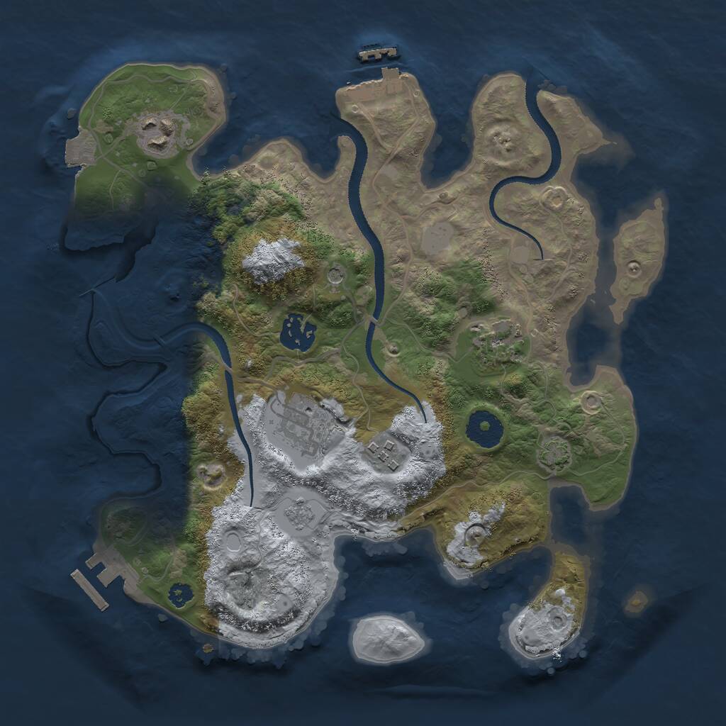Rust Map: Procedural Map, Size: 3000, Seed: 886852363, 11 Monuments