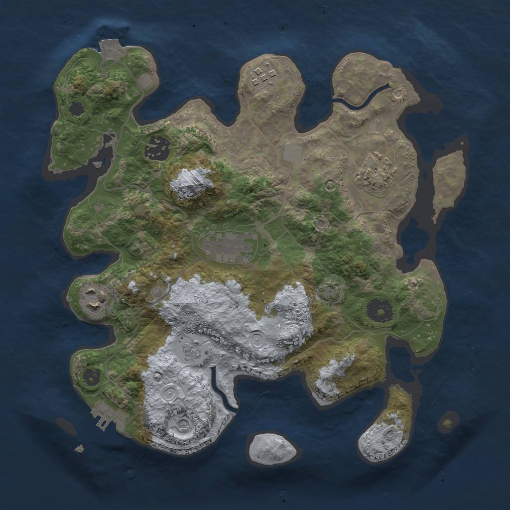 Rust Map: Procedural Map, Size: 3000, Seed: 886852363, 12 Monuments