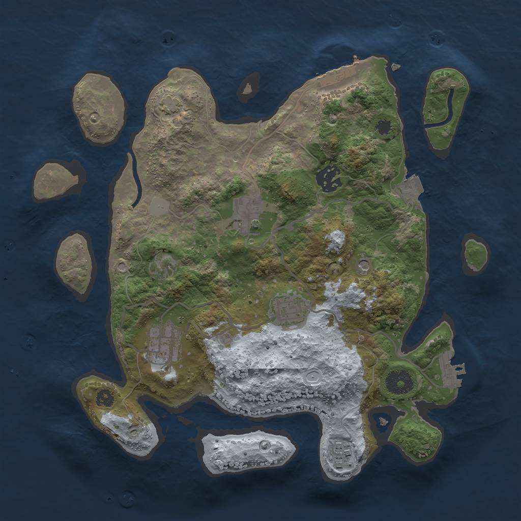 Rust Map: Procedural Map, Size: 3000, Seed: 19508, 12 Monuments