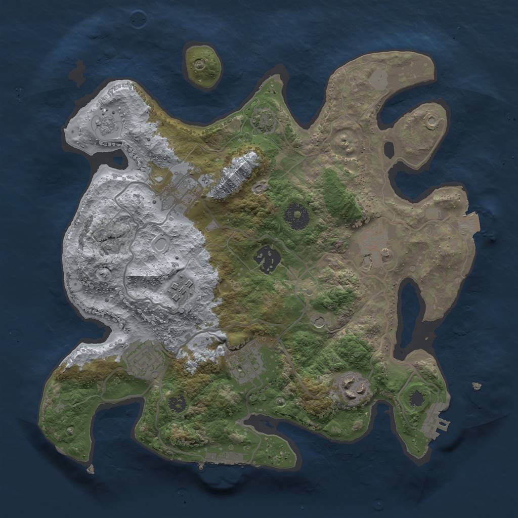 Rust Map: Procedural Map, Size: 3000, Seed: 1254214331, 15 Monuments