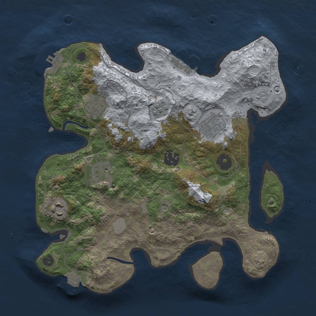 Rust Map: Procedural Map, Size: 3000, Seed: 10934, 14 Monuments
