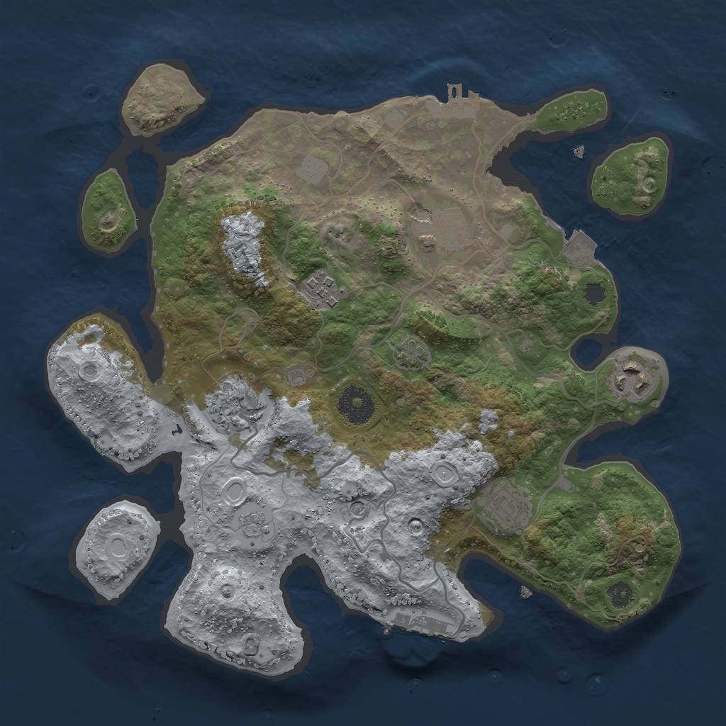 Rust Map: Procedural Map, Size: 3000, Seed: 10473, 13 Monuments