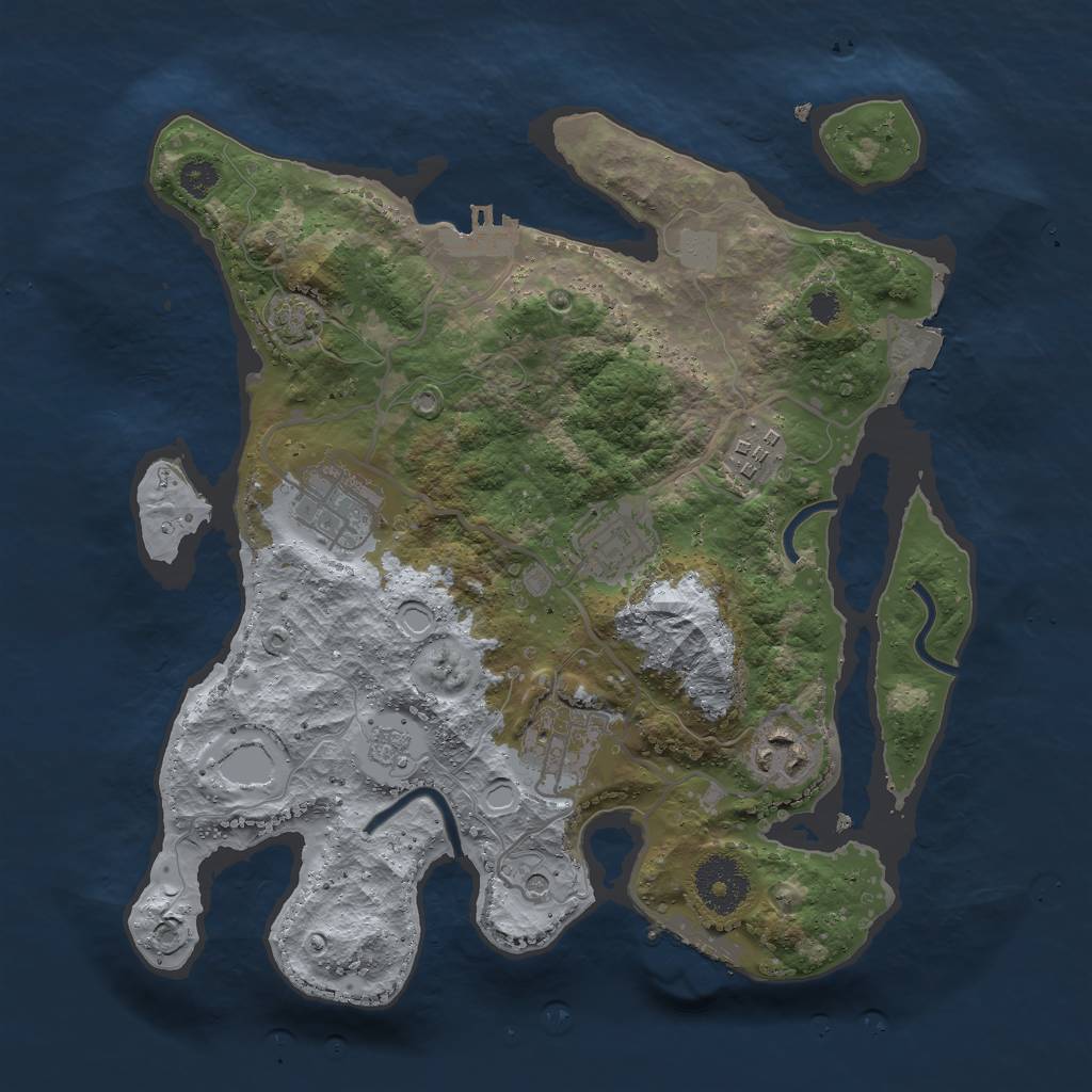 Rust Map: Procedural Map, Size: 3000, Seed: 14452, 13 Monuments