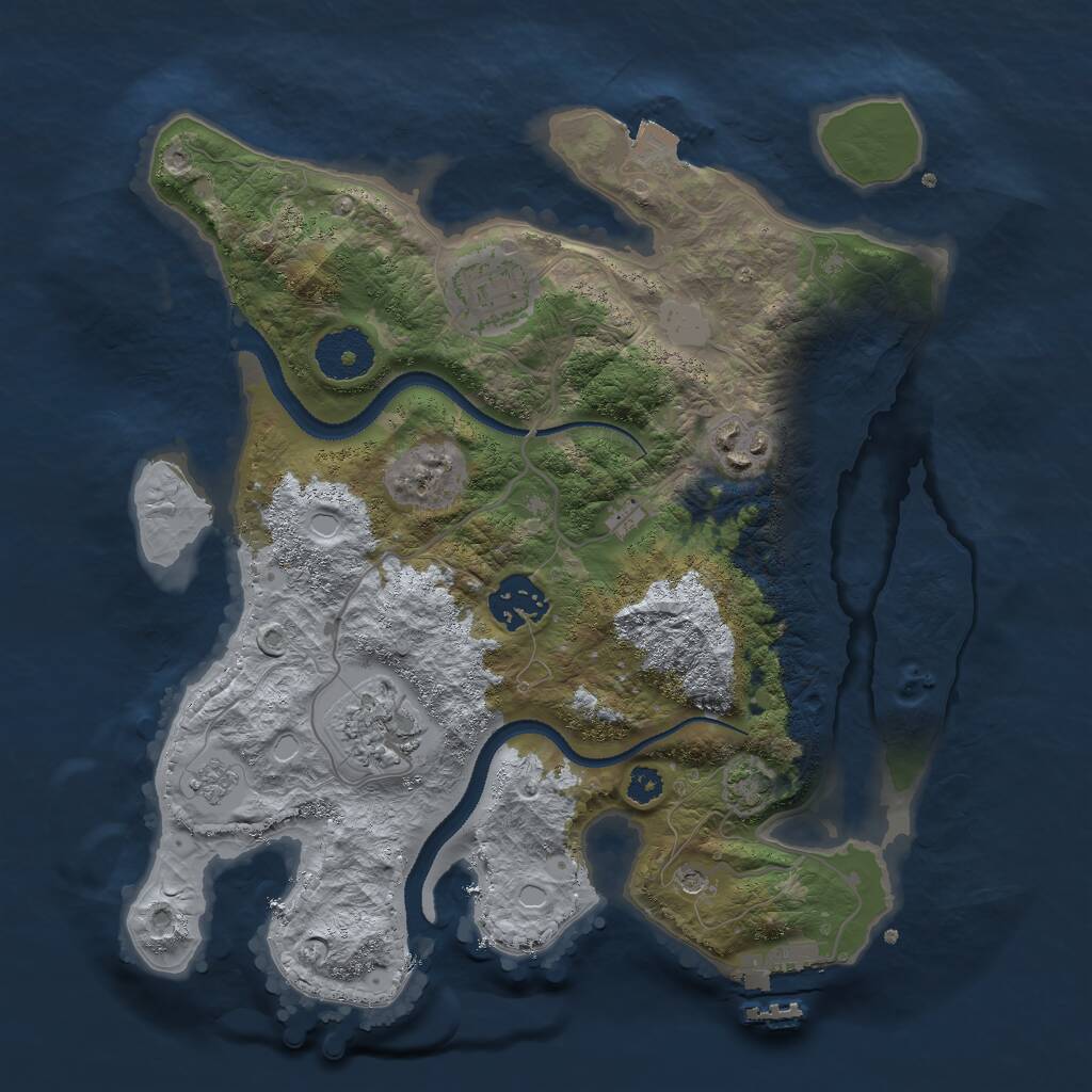 Rust Map: Procedural Map, Size: 3000, Seed: 14452, 9 Monuments