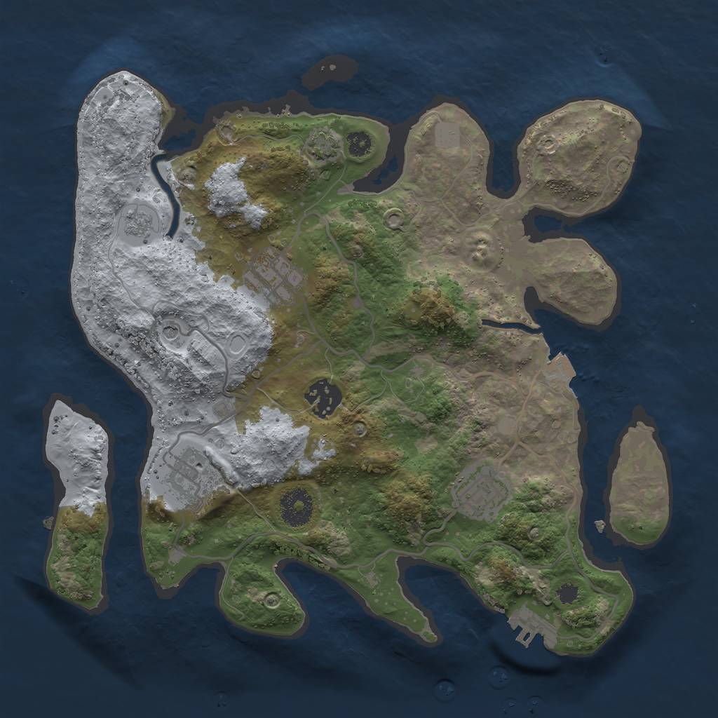 Rust Map: Procedural Map, Size: 3000, Seed: 972532427, 11 Monuments