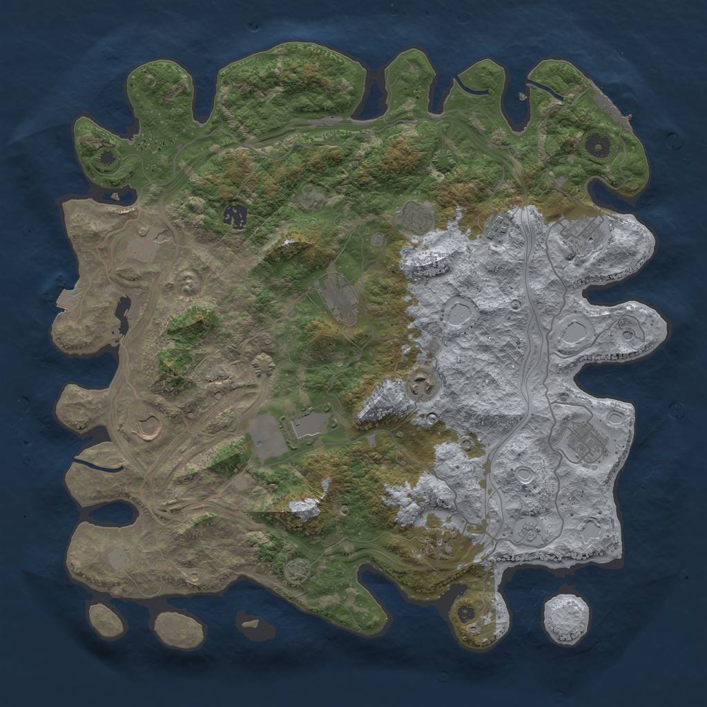 Rust Map: Procedural Map, Size: 4250, Seed: 6676753, 18 Monuments