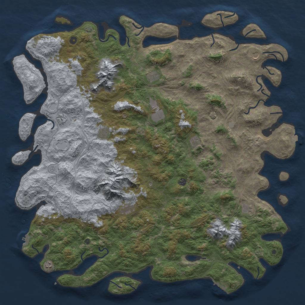 Rust Map: Procedural Map, Size: 6000, Seed: 27985, 19 Monuments