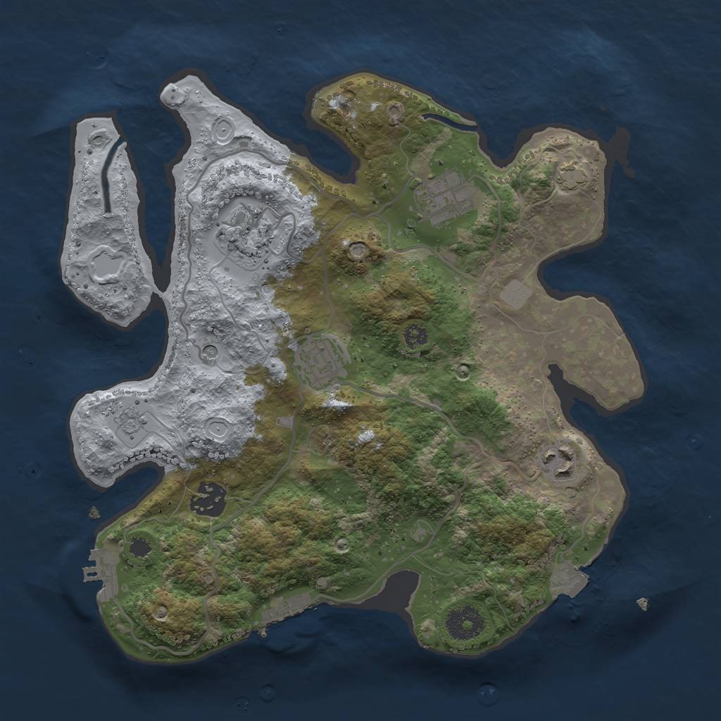 Rust Map: Procedural Map, Size: 3000, Seed: 10741434, 13 Monuments