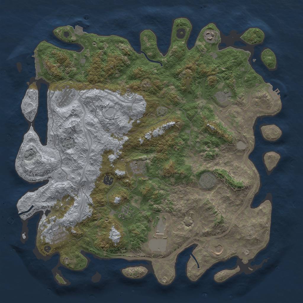Rust Map: Procedural Map, Size: 4500, Seed: 2032024, 19 Monuments