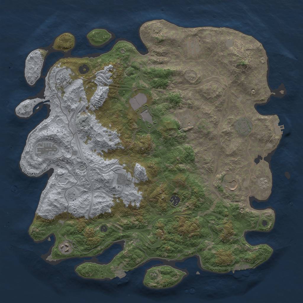 Rust Map: Procedural Map, Size: 4500, Seed: 27985, 19 Monuments
