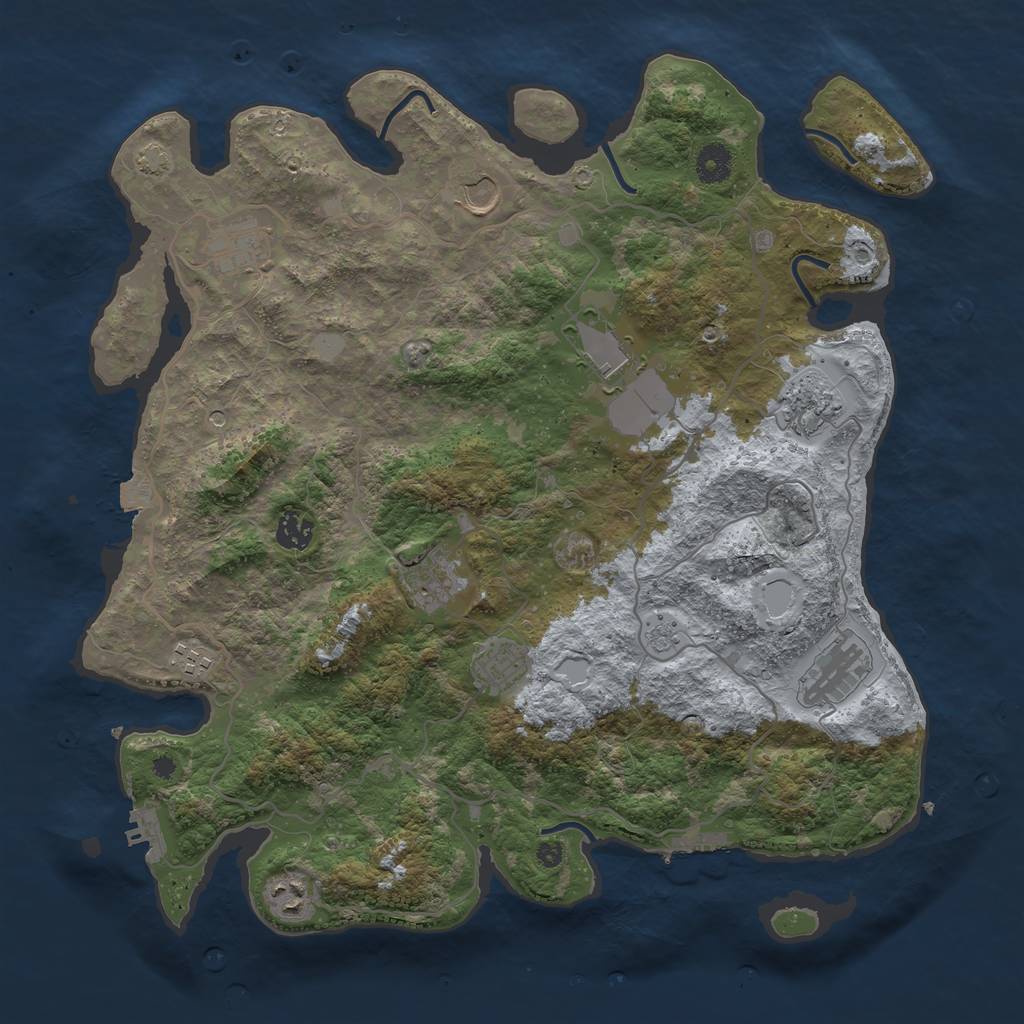 Rust Map: Procedural Map, Size: 4000, Seed: 87934560, 18 Monuments
