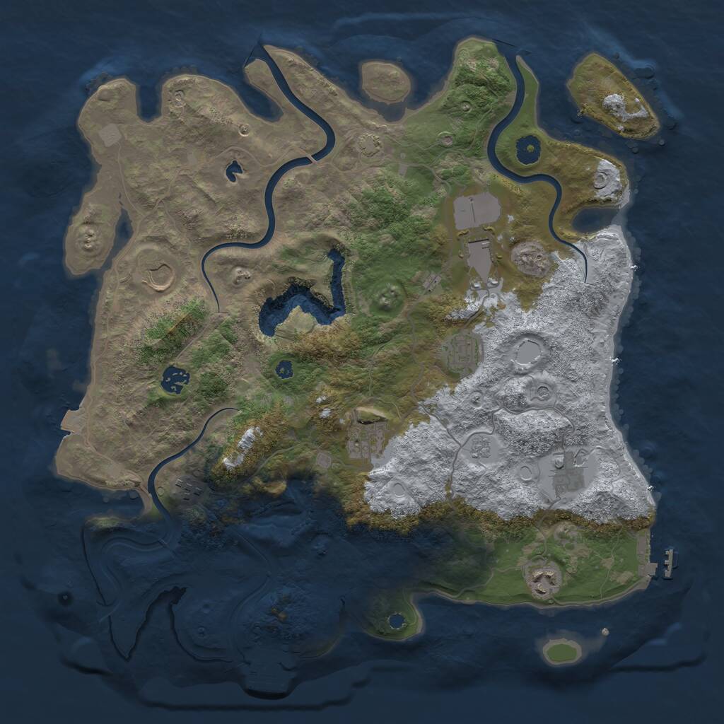 Rust Map: Procedural Map, Size: 4000, Seed: 87934560, 14 Monuments