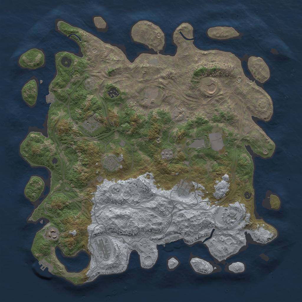 Rust Map: Procedural Map, Size: 4300, Seed: 54779665, 19 Monuments
