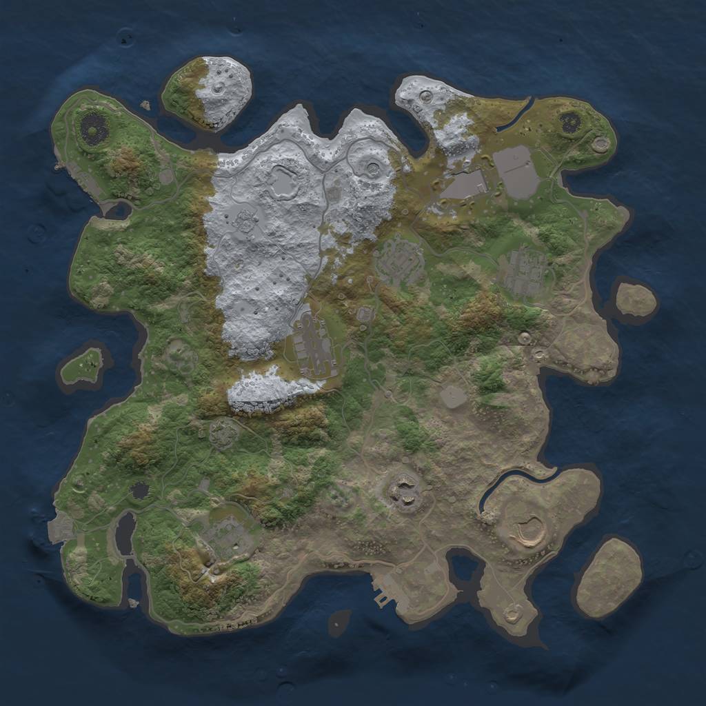 Rust Map: Procedural Map, Size: 3500, Seed: 8907321, 15 Monuments
