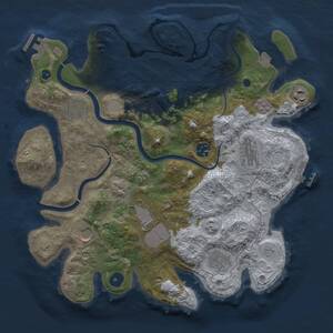Thumbnail Rust Map: Procedural Map, Size: 3500, Seed: 1372809863, 15 Monuments