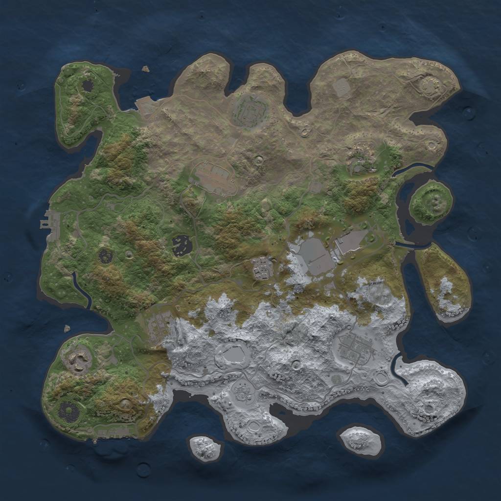 Rust Map: Procedural Map, Size: 3500, Seed: 1563087718, 16 Monuments