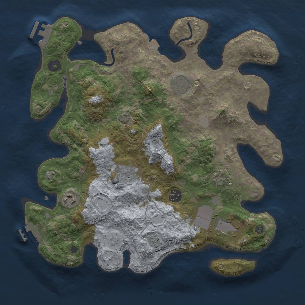 Rust Map: Procedural Map, Size: 3500, Seed: 29842946, 13 Monuments