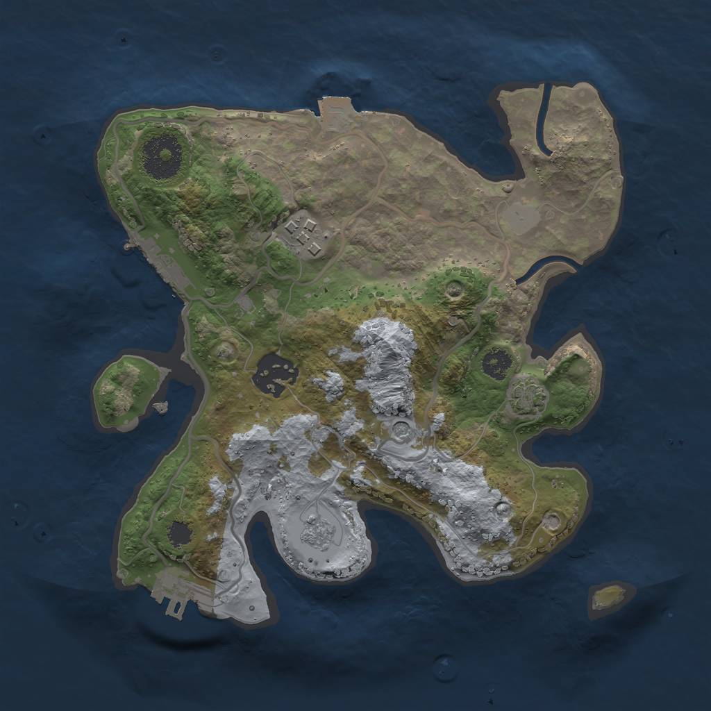 Rust Map: Procedural Map, Size: 2500, Seed: 200929210, 10 Monuments