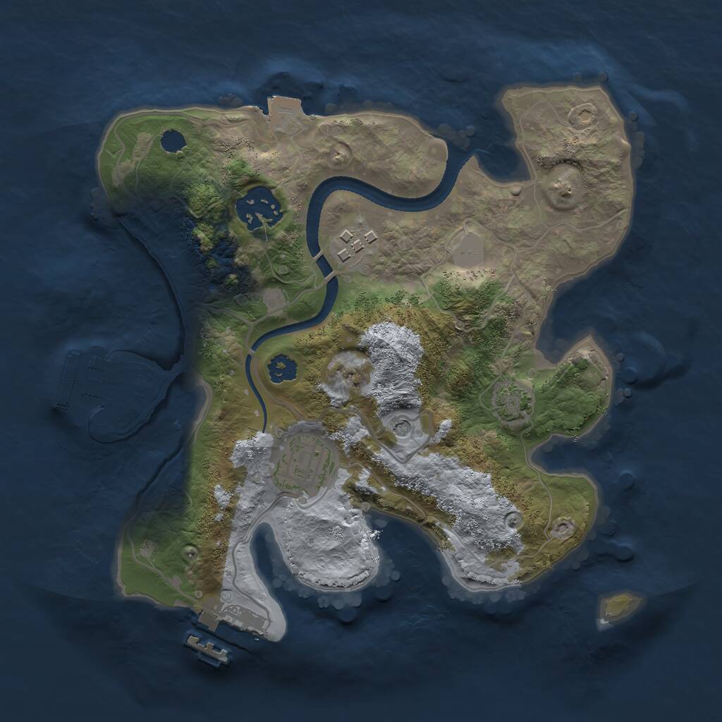 Rust Map: Procedural Map, Size: 2500, Seed: 200929210, 8 Monuments