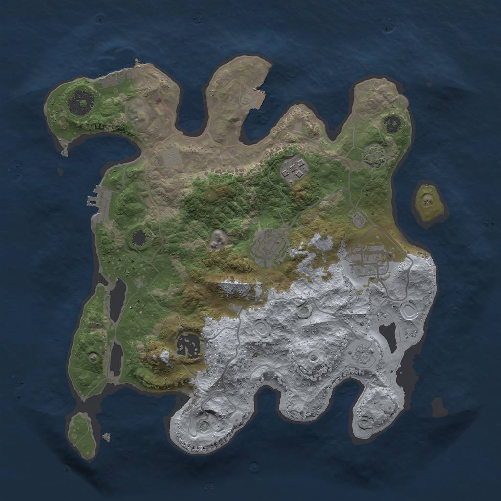 Rust Map: Procedural Map, Size: 3000, Seed: 575213291, 12 Monuments