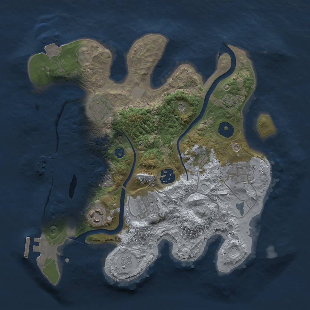 Rust Map: Procedural Map, Size: 3000, Seed: 575213291, 12 Monuments