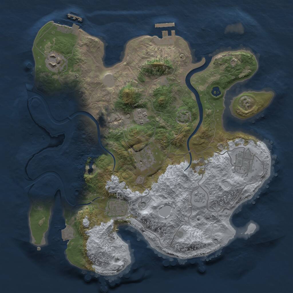 Rust Map: Procedural Map, Size: 3000, Seed: 21200, 11 Monuments