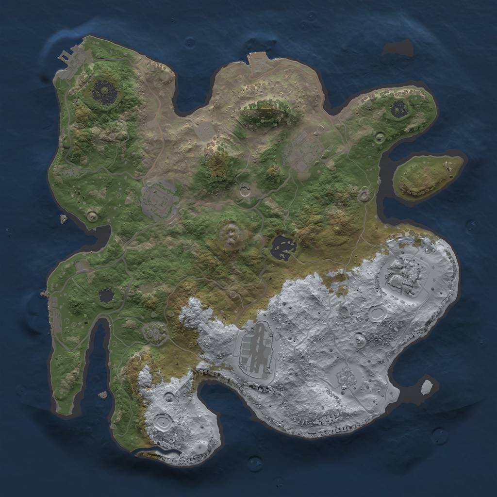 Rust Map: Procedural Map, Size: 3000, Seed: 21200, 13 Monuments