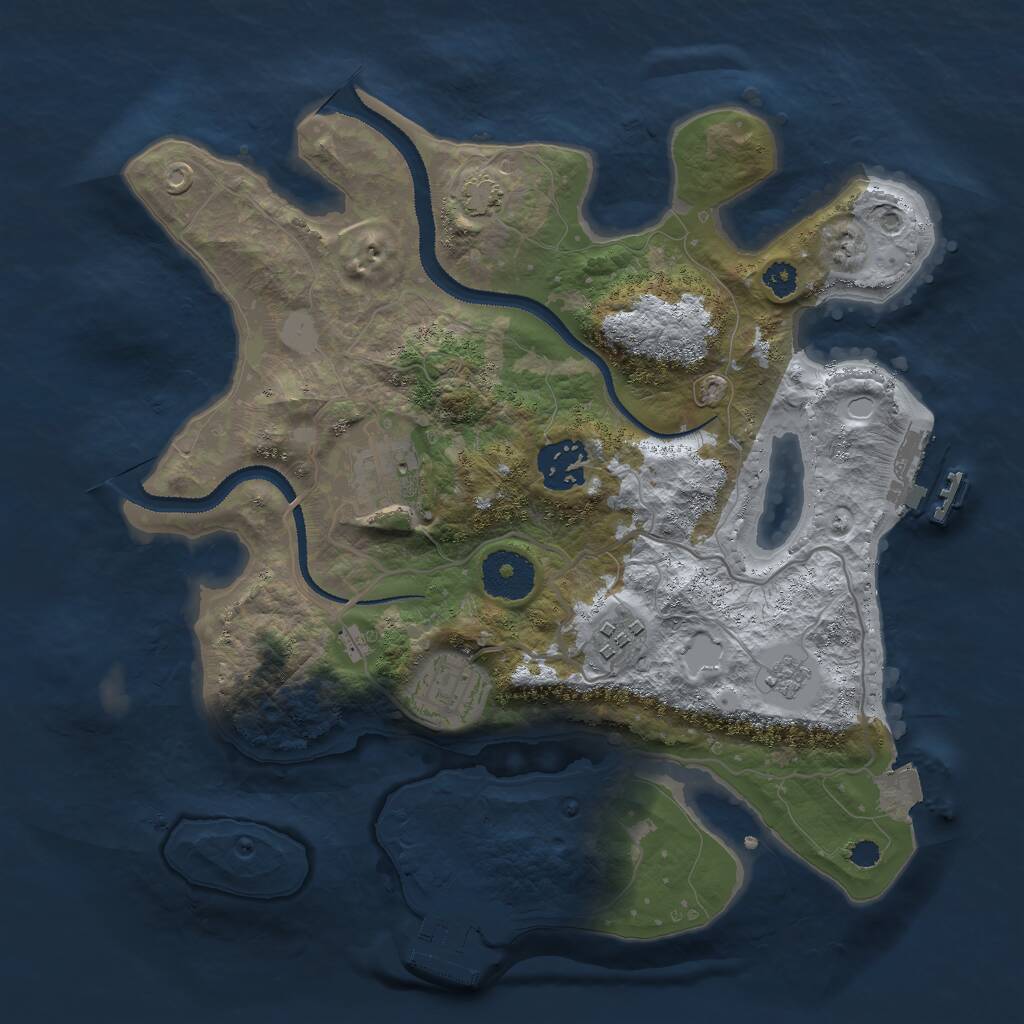 Rust Map: Procedural Map, Size: 3000, Seed: 8729, 9 Monuments