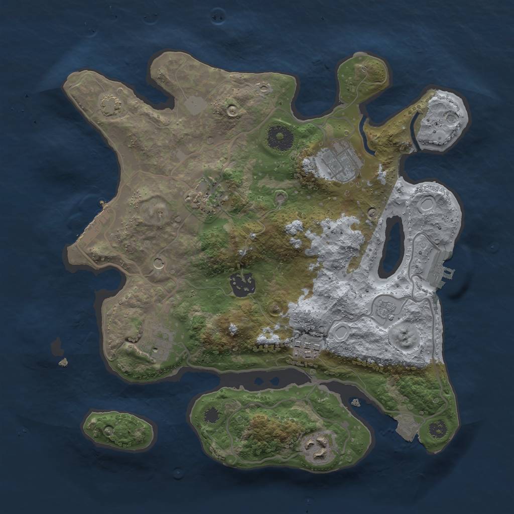 Rust Map: Procedural Map, Size: 3000, Seed: 8729, 14 Monuments