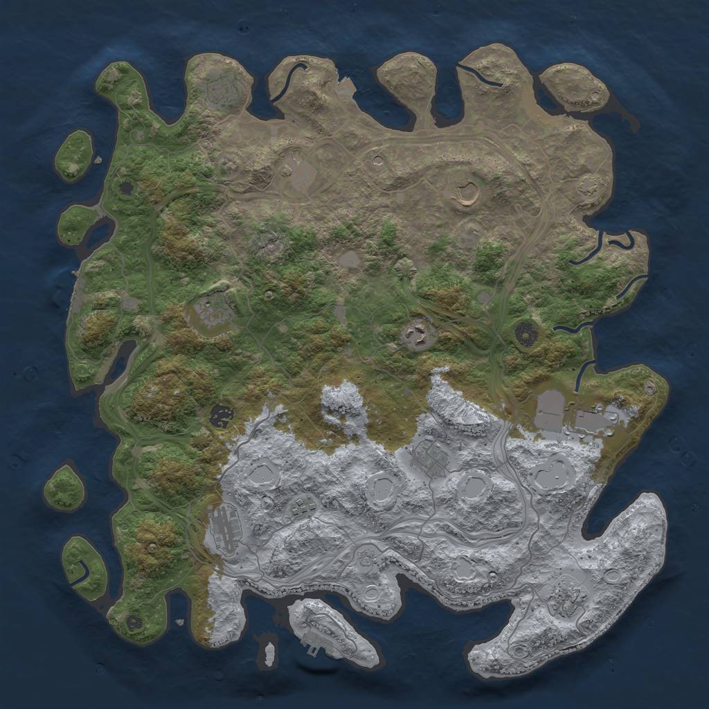 Rust Map: Procedural Map, Size: 4500, Seed: 32478094, 19 Monuments