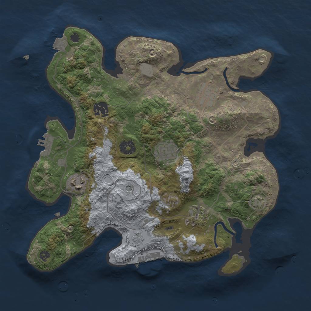 Rust Map: Procedural Map, Size: 3000, Seed: 23376, 13 Monuments