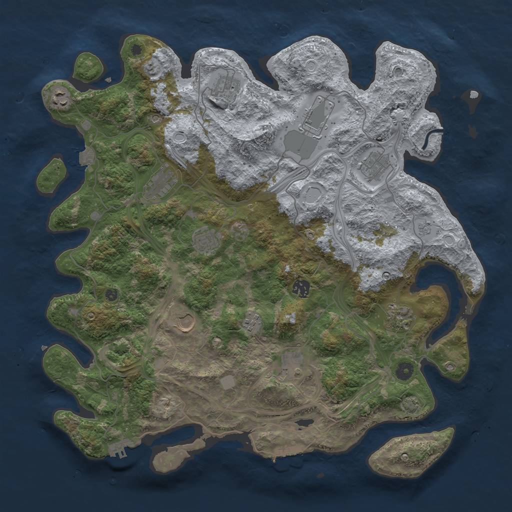 Rust Map: Procedural Map, Size: 4250, Seed: 2126860099, 19 Monuments