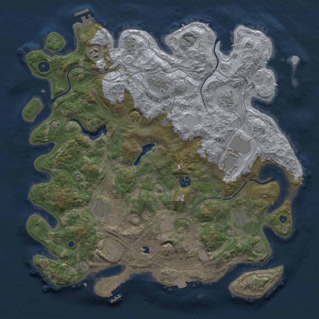 Rust Map: Procedural Map, Size: 4250, Seed: 2126860099, 16 Monuments