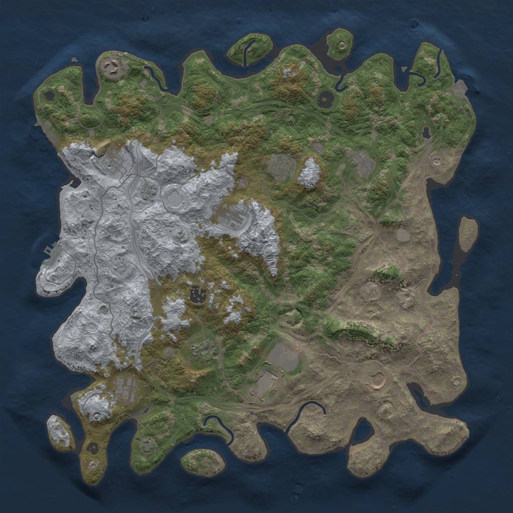 Rust Map: Procedural Map, Size: 4500, Seed: 574038556, 19 Monuments