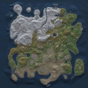 Thumbnail Rust Map: Procedural Map, Size: 3800, Seed: 1445805897, 15 Monuments