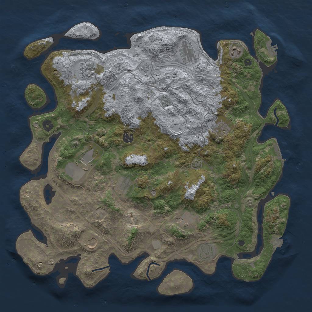 Rust Map: Procedural Map, Size: 4277, Seed: 516643487, 19 Monuments