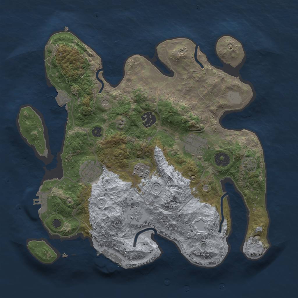 Rust Map: Procedural Map, Size: 3000, Seed: 19953583, 12 Monuments