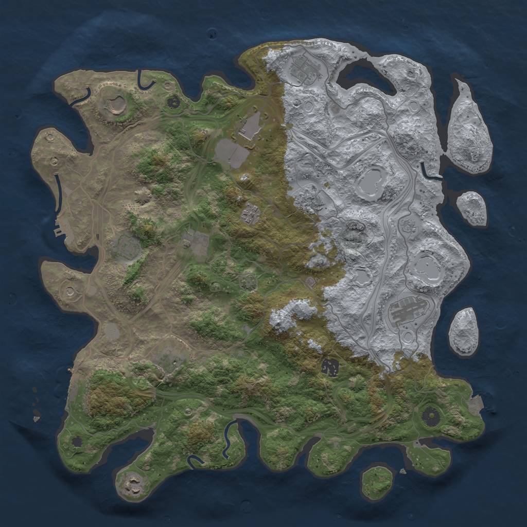 Rust Map: Procedural Map, Size: 4250, Seed: 213535542, 19 Monuments