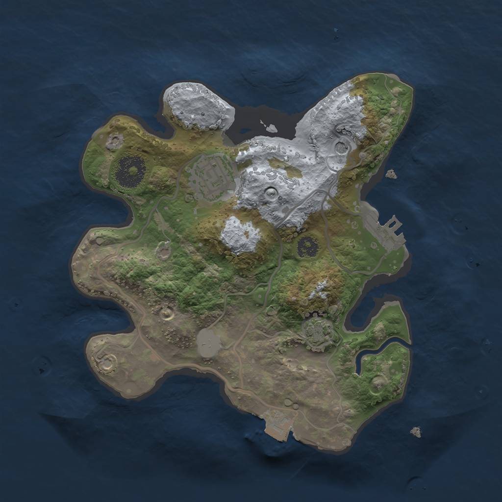 Rust Map: Procedural Map, Size: 2400, Seed: 1808437386, 7 Monuments