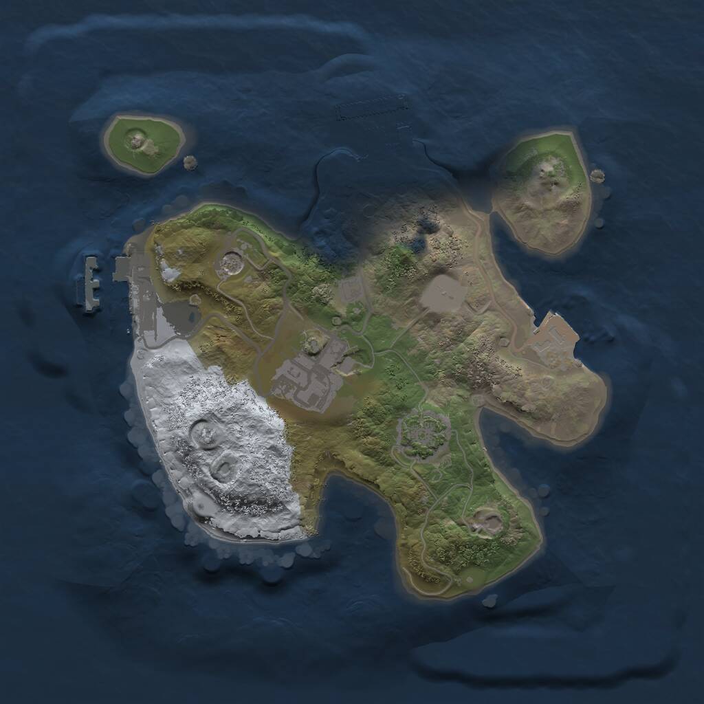 Rust Map: Procedural Map, Size: 2000, Seed: 792607791, 6 Monuments