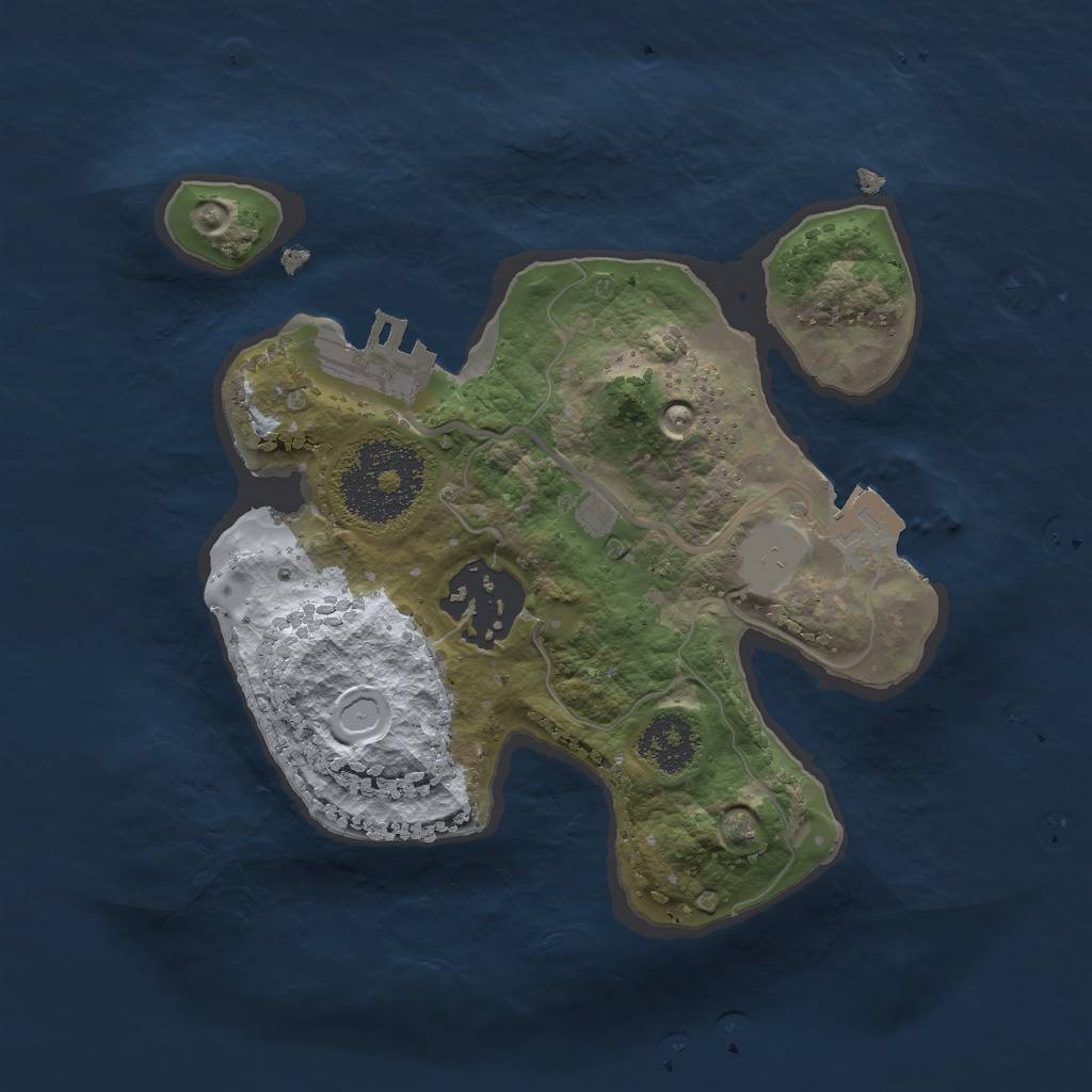 Rust Map: Procedural Map, Size: 2000, Seed: 792607791, 5 Monuments