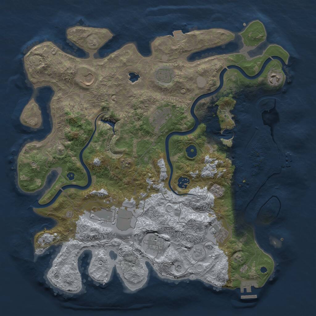 Rust Map: Procedural Map, Size: 4000, Seed: 3756555, 15 Monuments