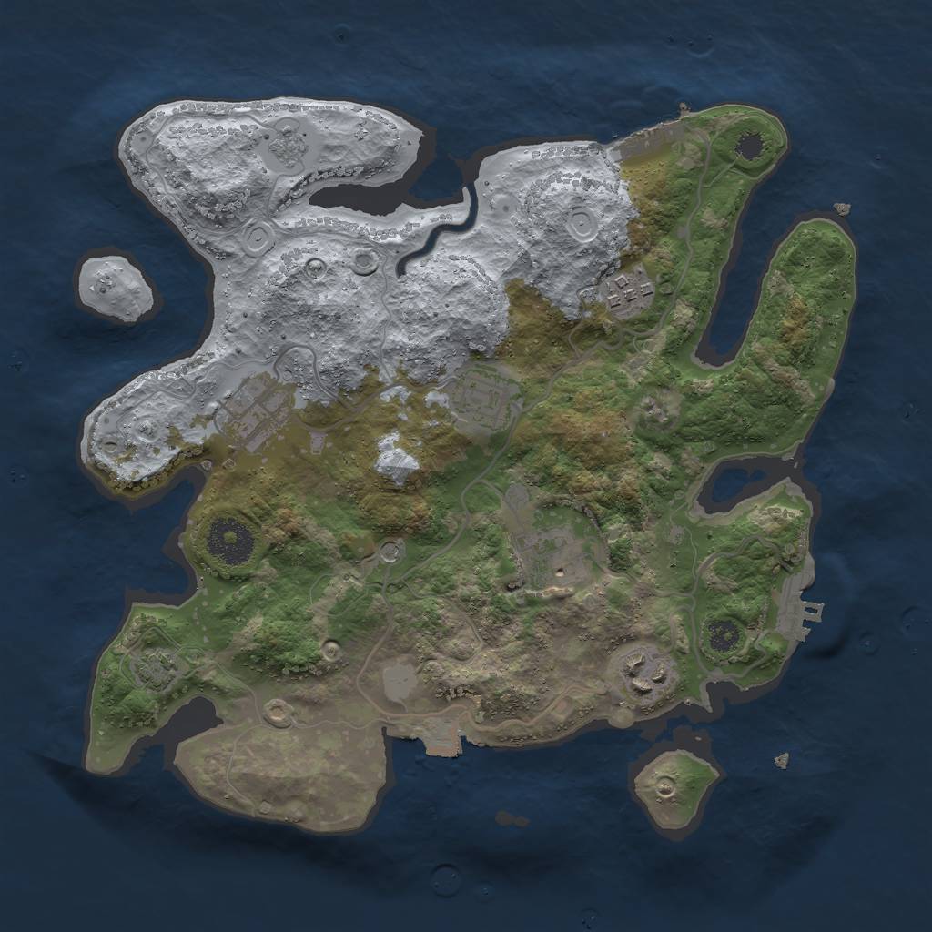 Rust Map: Procedural Map, Size: 3000, Seed: 490538467, 13 Monuments