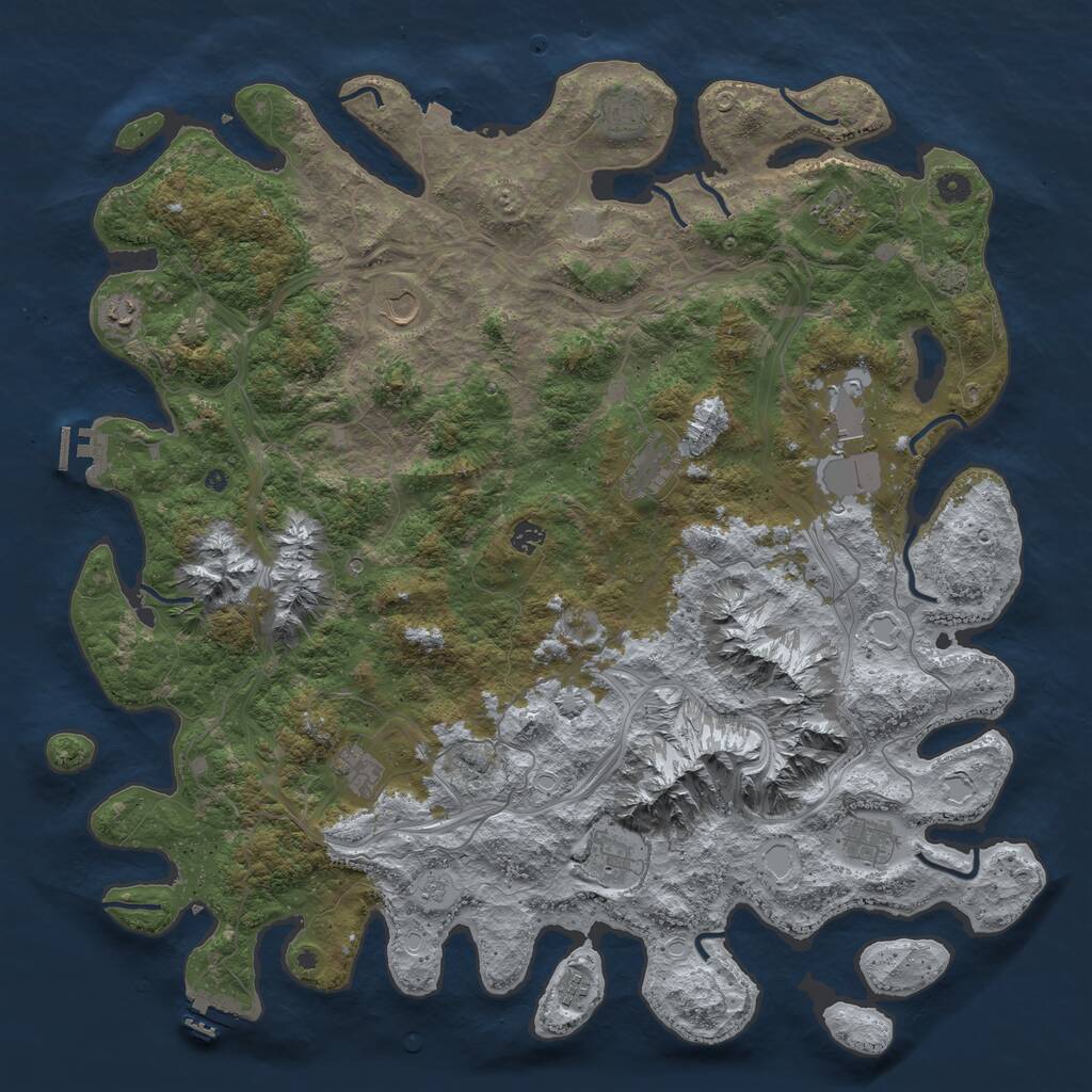 Rust Map: Procedural Map, Size: 5000, Seed: 59740, 17 Monuments
