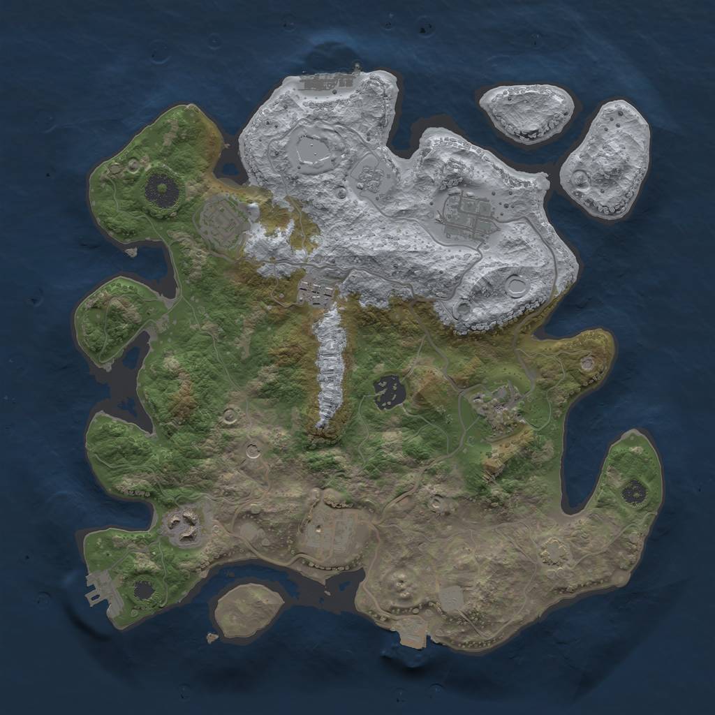 Rust Map: Procedural Map, Size: 3185, Seed: 13825, 15 Monuments