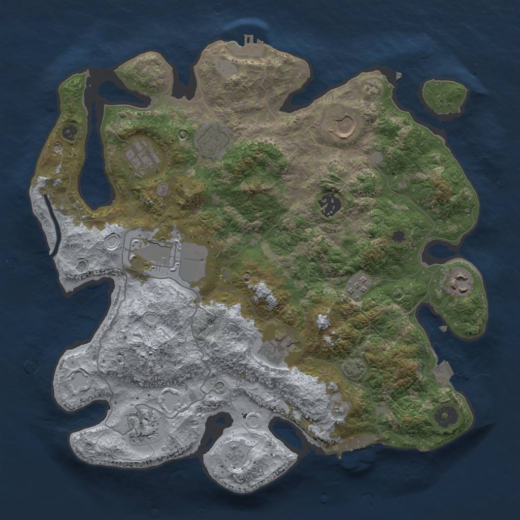 Rust Map: Procedural Map, Size: 3500, Seed: 12589, 17 Monuments
