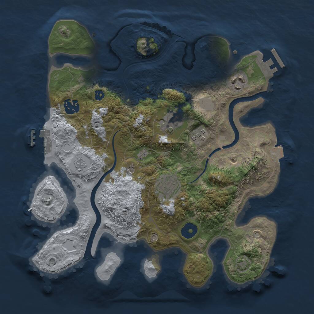 Rust Map: Procedural Map, Size: 3000, Seed: 31852, 11 Monuments